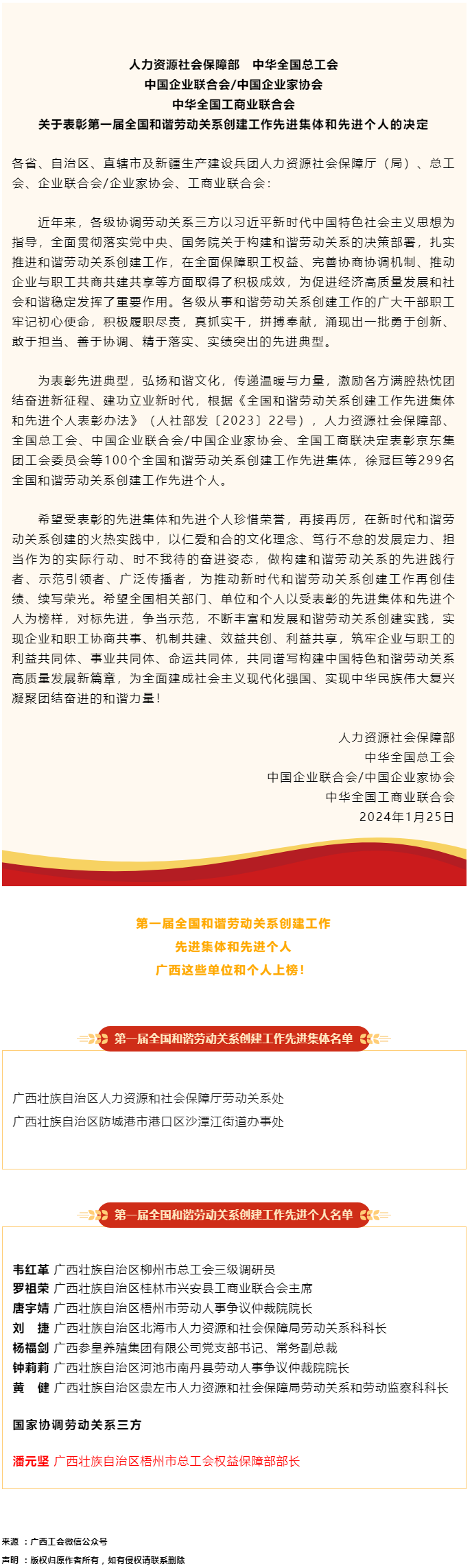 喜報(bào)，第一屆全國和諧勞動關(guān)系創(chuàng)建工作先進(jìn)集體和先進(jìn)個人名單公布 梧州市1人上榜.png