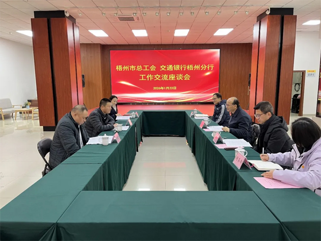 “工”聚合力，“交”融發(fā)展丨市總工會與交通銀行梧州分行深化工作交流