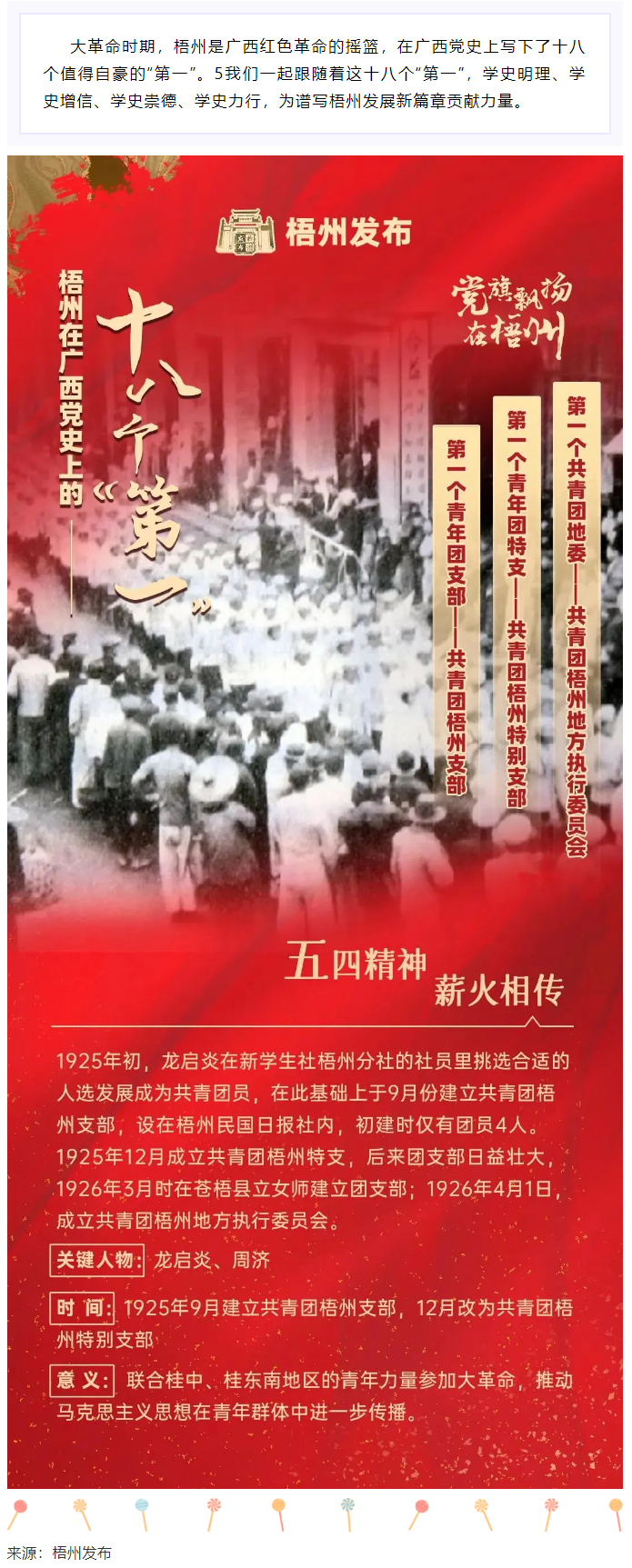 【職工學(xué)黨史】梧州的18個&ldquo;第一&rdquo;之⑾丨廣西第一個共青團地委、第一個青年團特支、第一個青年團支部.png