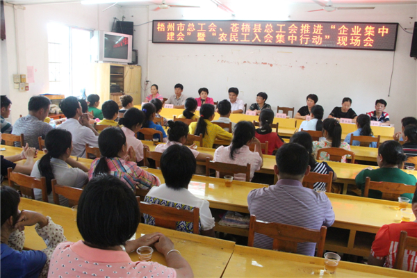 梧州市總工會(huì)、蒼梧縣總工會(huì)推進(jìn)&ldquo;企業(yè)集中建會(huì)&rdquo;暨&ldquo;農(nóng)民工入會(huì)集中行動(dòng)現(xiàn)場(chǎng)會(huì).jpg